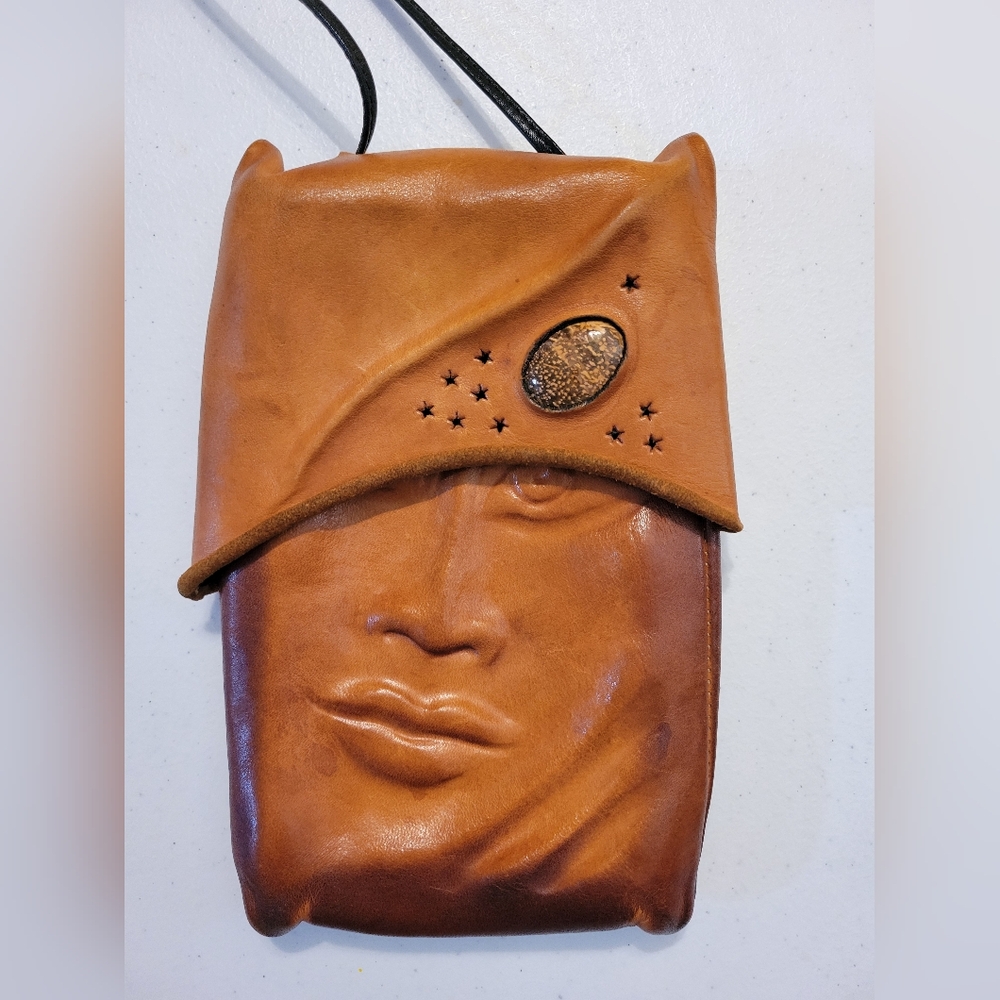 Vintage Leather Art Crossbody Purse by Deborah Einbender Pursona